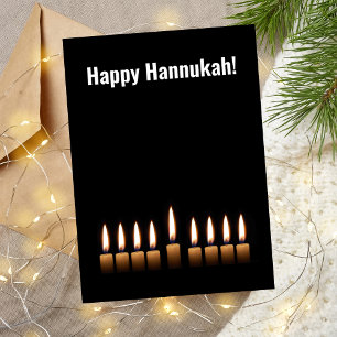Festiva Feliz Hanukkah Nueve Velas Tarjeta de Saludo