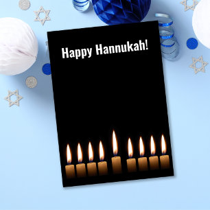 Festiva Feliz Hanukkah Nueve Velas Tarjeta de Saludo