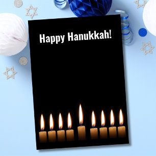 Festiva Feliz Hanukkah Nueve Velas Tarjeta de Saludo