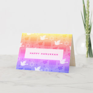 Festiva Feliz Hanukkah 🕎 tarjeta de vacaciones doblada
