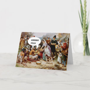 Festiva Feliz Humor de Acción de Gracias Graciosa Tarjeta 