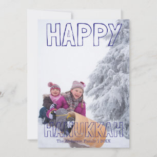 Festiva Feliz Janucá Tarjeta de Janucá - Bloque Azul
