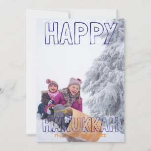 Festiva Feliz Janucá Tarjeta de Janucá - Bloque Azul