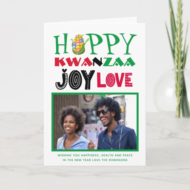 Festiva Feliz Kwanzaa Tarjeta de Felicitación FOTO Tarjeta (Anverso)