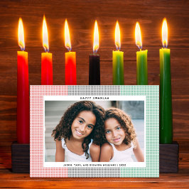 Festiva Feliz Kwanzaa Tarjeta fotográfica de patrón de cua
