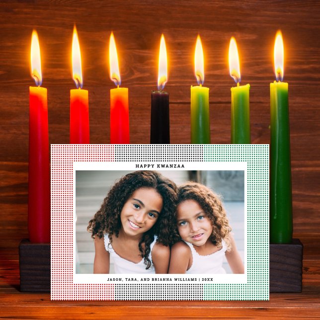 Festiva Feliz Kwanzaa Tarjeta fotográfica de patrón de cua (Subido por el creador)
