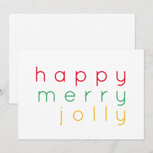 Festiva FELIZ MERRY JOLLY 5x7 Tarjeta plana