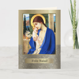 Festiva Feliz Natal. Tarjeta de Navidades Bellas Artes en 