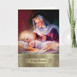 Festiva Feliz Natal. Tarjeta de Navidades Bellas Artes en 