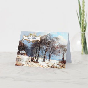 Festiva Feliz Natal. Tarjeta de navidades en portugués