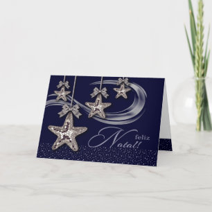 Festiva Feliz Natal. Tarjeta de navidades en portugués