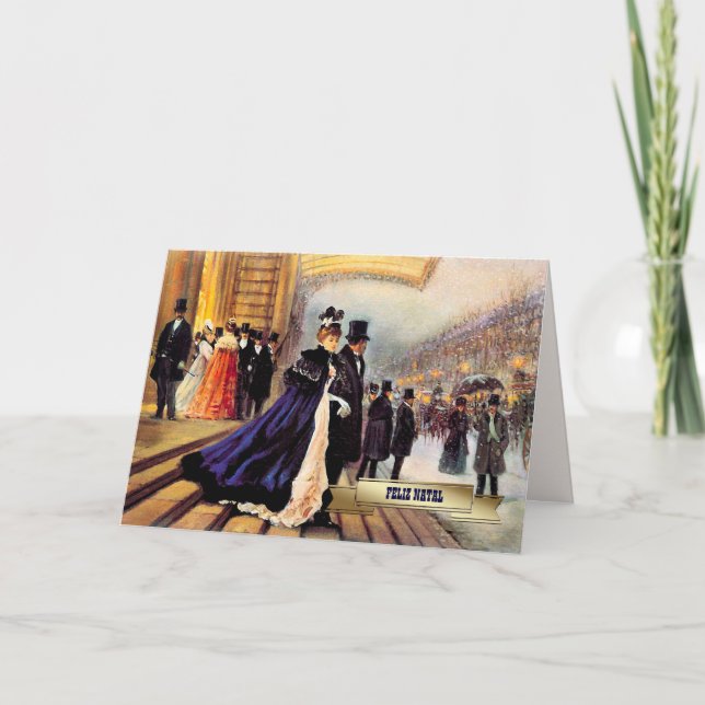 Festiva Feliz Natal. Tarjeta de navidades en portugués (Anverso)