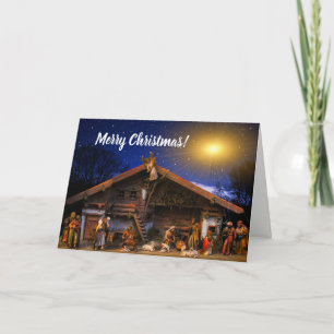 Festiva Feliz Navidad, Belén, tarjeta personalizada