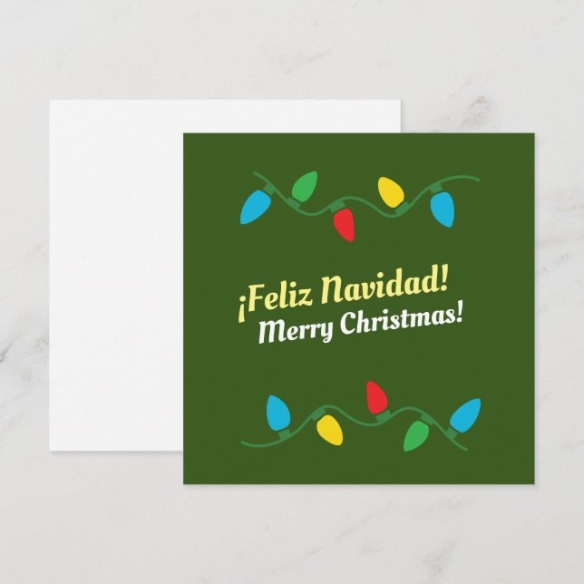 Festiva  "Feliz Navidad" en inglés y tarjeta de vacaciones (Anverso / Reverso)