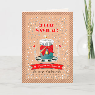 Festiva Feliz Navidad. Tarjeta de navidades en español