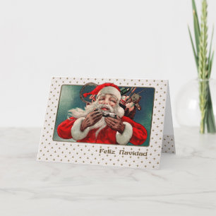 Festiva Feliz Navidad. Tarjeta de navidades en español