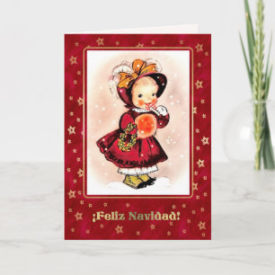 Festiva Feliz Navidad. Tarjeta de navidades en español