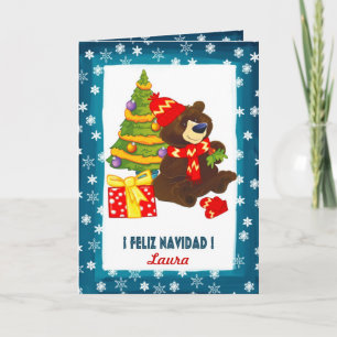 Festiva Feliz Navidad. Tarjeta de navidades en español