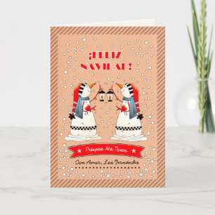 Festiva Feliz Navidad. Tarjeta de navidades en español