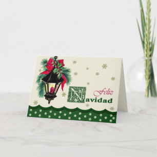 Festiva Feliz Navidad. Tarjeta de navidades en español
