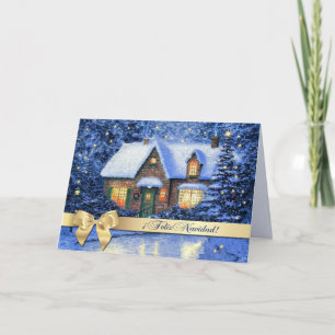 Festiva Feliz Navidad. Tarjeta de navidades en español