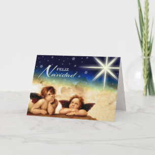 Festiva Feliz Navidad. Tarjeta de navidades en español