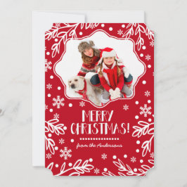 Festiva Feliz Navidad. Tarjeta fotográfica plana de Navida