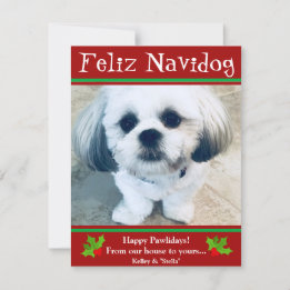Festiva Feliz Navidog Navidades divertidos con tarjeta de