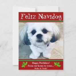 Festiva Feliz Navidog Navidades divertidos con tarjeta de 
