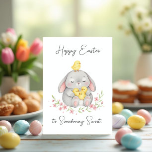 Festiva Feliz Pascua a Algún Conejito Dulce Tarjeta de Pas