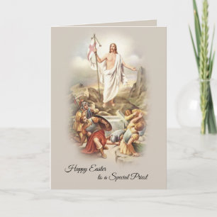 Festiva Feliz Pascua a una tarjeta especial de sacerdote c