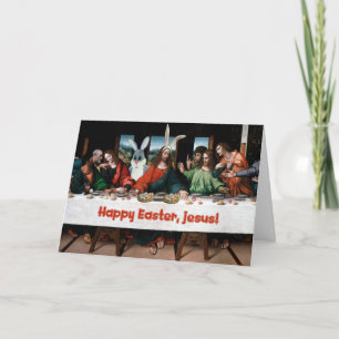 Festiva ¡Feliz Pascua, Jesús! Graciosa tarjeta de felicita