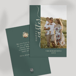 Festiva Feliz Pascua Moderna Tarjeta Verde Minimalista Sag