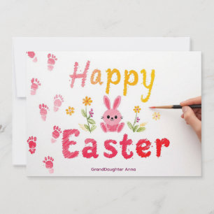 Festiva Feliz Pascua Nieta tarjeta colorida