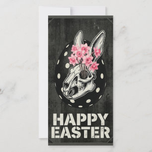 Festiva Feliz Pascua Tarjeta de Cráneo Vintage Con Narciso