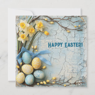 Festiva Feliz Pascua tarjeta de felicitación retro