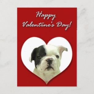 Festiva Feliz postal de Bulldog francés de San Valentín