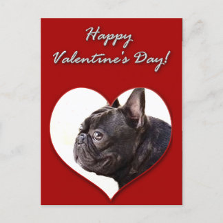 Festiva Feliz postal de Bulldog francés de San Valentín