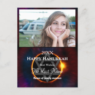 Festiva Feliz postal de fotos de Hanukkah - Holiday Post d