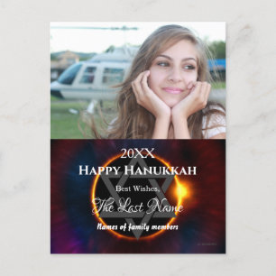 Festiva Feliz postal de fotos de Hanukkah - Holiday Post d