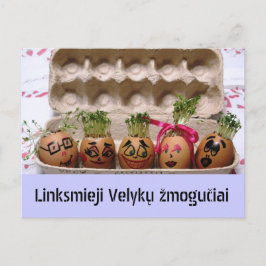 Festiva Feliz postal de Pascua del Lithuanian de la gente
