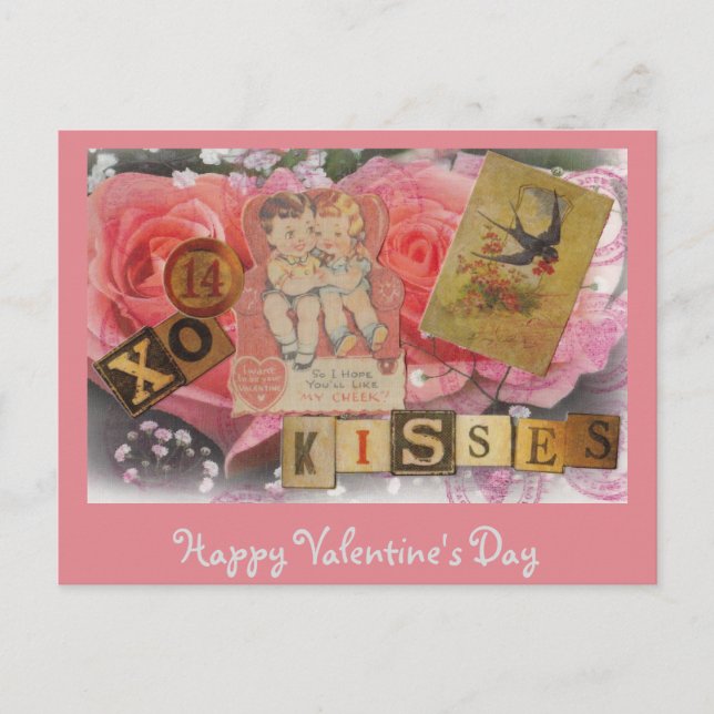 Festiva Feliz postal de San Valentín (Anverso)
