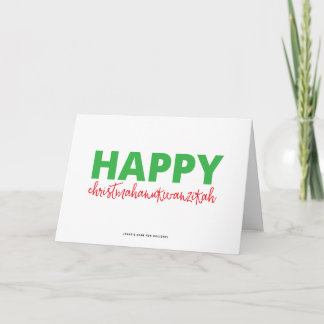 Festiva Feliz tarjeta Christmahanukwanzikah