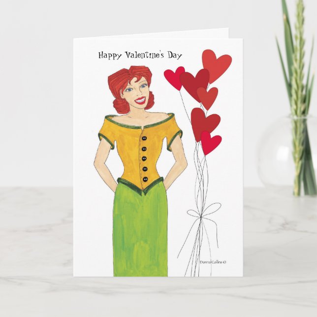 Festiva Feliz tarjeta de amistad de San Valentín (Anverso)