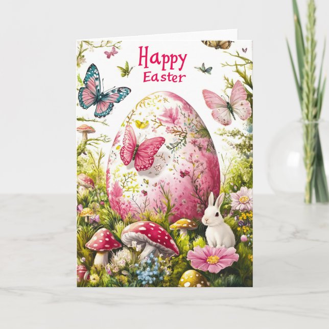 Festiva Feliz Tarjeta de Deseos de Pascua (Anverso)