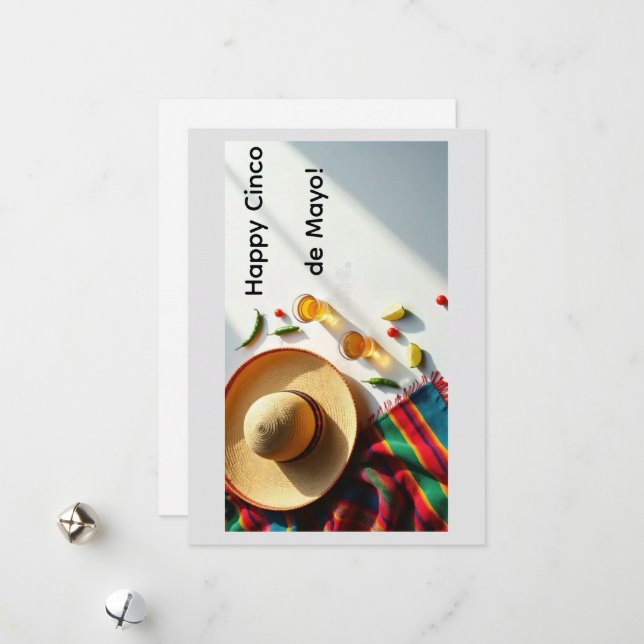 Festiva Feliz Tarjeta de Felicitación de Cinco de Mayo (Anverso/Reverso In Situ)