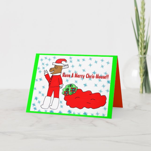 Festiva Feliz tarjeta de felicitación de los Chris-Alces (Anverso)