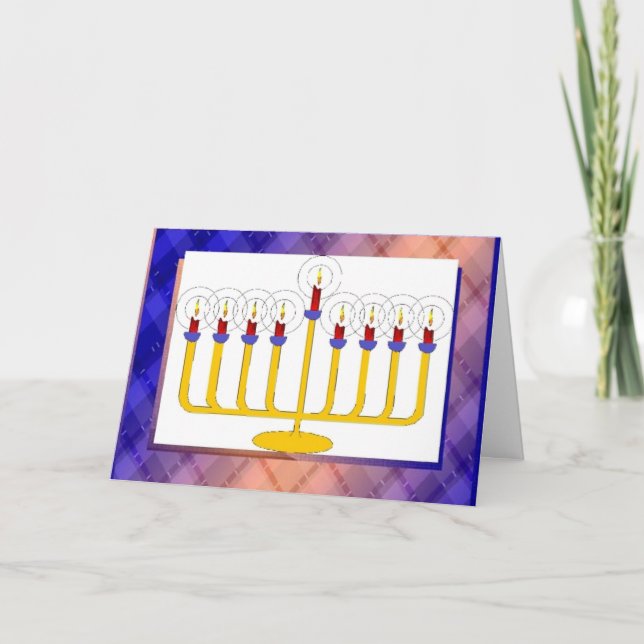 Festiva Feliz tarjeta de felicitación Hanukkah Candle Stic (Anverso)