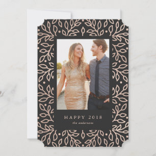 Festiva Feliz tarjeta de foto de Año Nuevo 2018