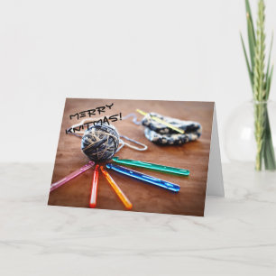 Festiva Feliz tarjeta de Knitmas